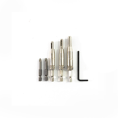 5pcs Hinge Drill Bit Guide Set 
